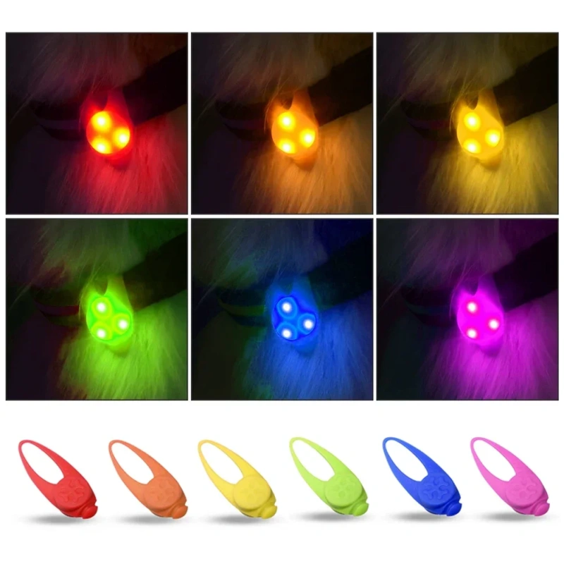 Pet Led Silicone Rubber Pendant Night Safety Flashing Glow Light Blinking Led Collar Luminous Pendant For Pet Dog Puppy Necklace