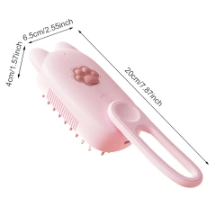 Electric Cat Steamy Brush with Spray Port Cleaning Cat Brush USB Charging Animal Grooming Comb for Removing Tangled Loose Hair