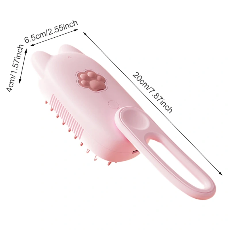 Electric Cat Steamy Brush with Spray Port Cleaning Cat Brush USB Charging Animal Grooming Comb for Removing Tangled Loose Hair