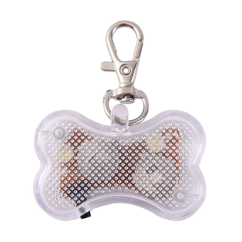 Bone-shaped Luminous Pendant Pet Collar Glowing Pendant Pet Accessories Dog Puppy Walking Warning Light with Hanging Hook Dog