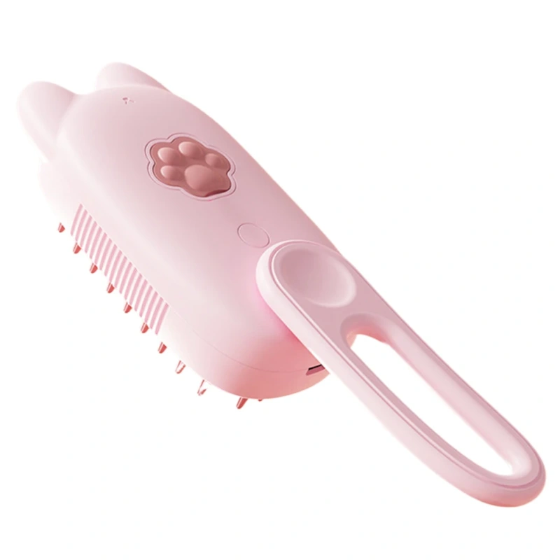 Electric Cat Steamy Brush with Spray Port Cleaning Cat Brush USB Charging Animal Grooming Comb for Removing Tangled Loose Hair