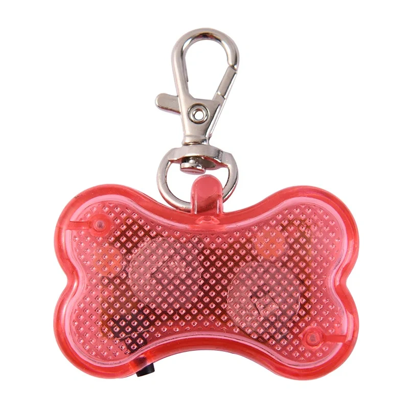 Bone-shaped Luminous Pendant Pet Collar Glowing Pendant Pet Accessories Dog Puppy Walking Warning Light with Hanging Hook Dog