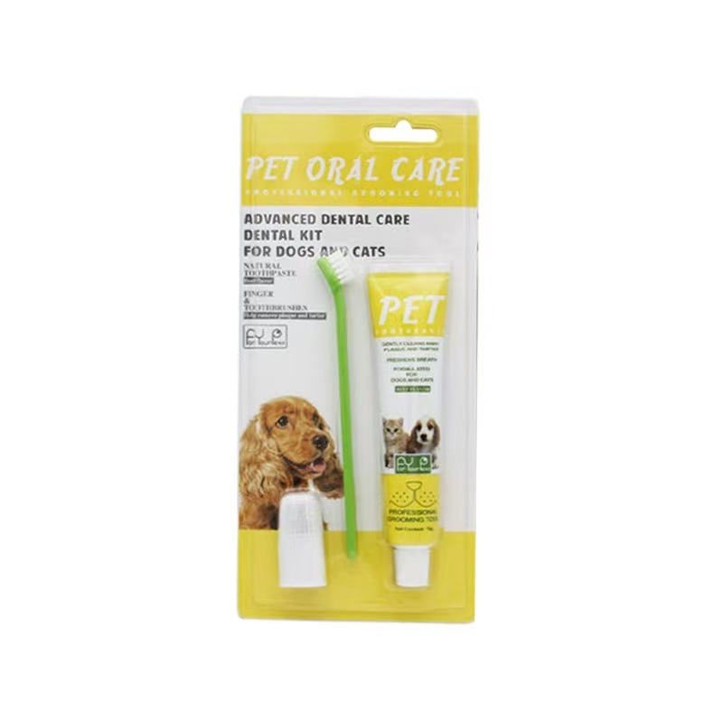 Pet Cleaning Tools Kit for Dogs Gum Care Products Reduces Plaque & Tartar Buildup Universal Toothbrush Set Pet Oral Hygiene