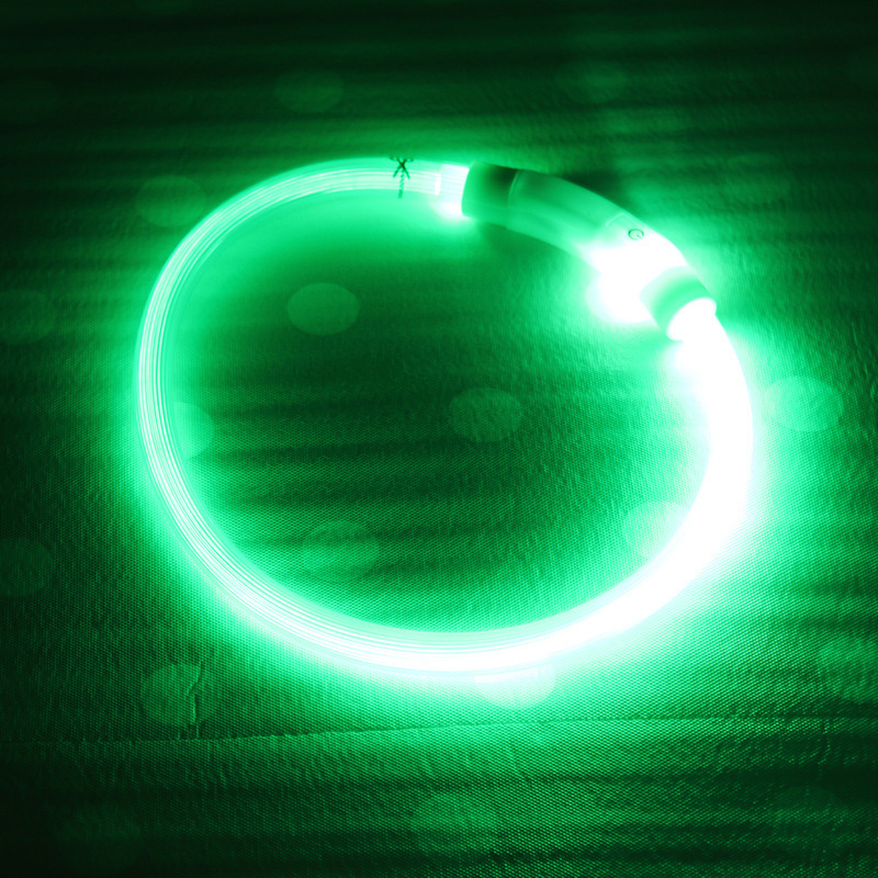 Solid Pattern Rechargeable Dog Collar with Nighttime Glowing Feature Ribbons Decoration Pet Walk Lamp Dropshipping Supported