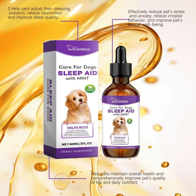 Dog Sleep Drops Care for dogs' night sleep, pet sleep care drop supplements