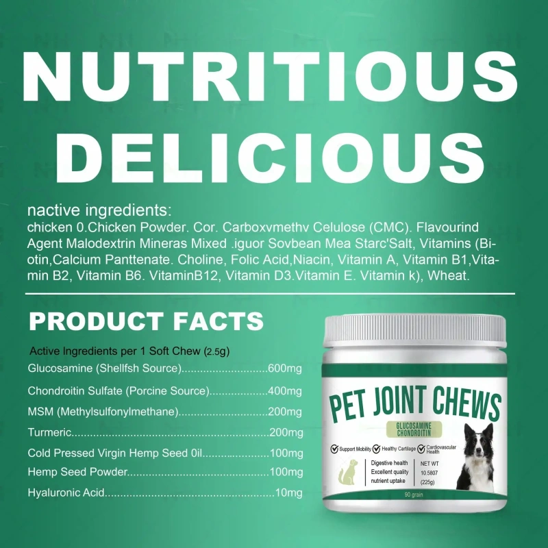 Customizable Pet Health Care Joint Supplements Chewing Flavors for Dogs Cats Fish Chickens Enhanced Mobility and Hip Health