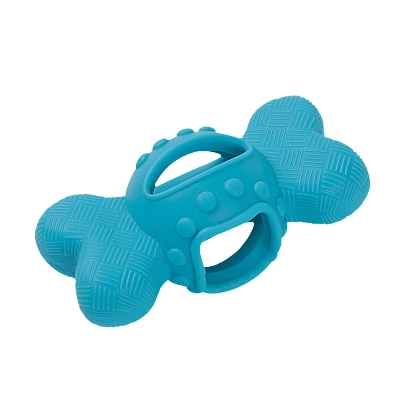 Soft Puppy Teething Toy Tpr Food Treat Bone Toy Food Leakage Chewing Bone Interactive Biting Toys for Healthy Teeth and Gums