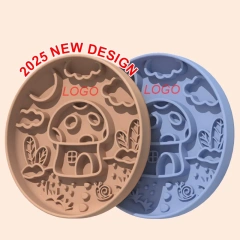 2025 New Automatic Mushroom Pet Slow Food Bowl Suction Cup Licking Mat Silicone Slow Food Mat for Cat Feeding