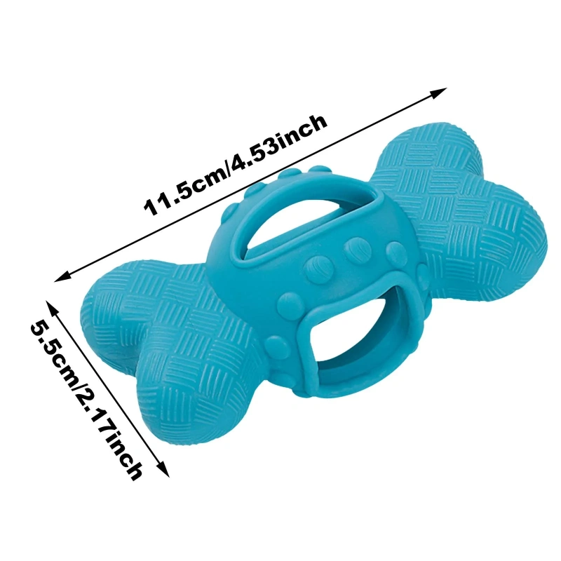 Soft Puppy Teething Toy Tpr Food Treat Bone Toy Food Leakage Chewing Bone Interactive Biting Toys for Healthy Teeth and Gums