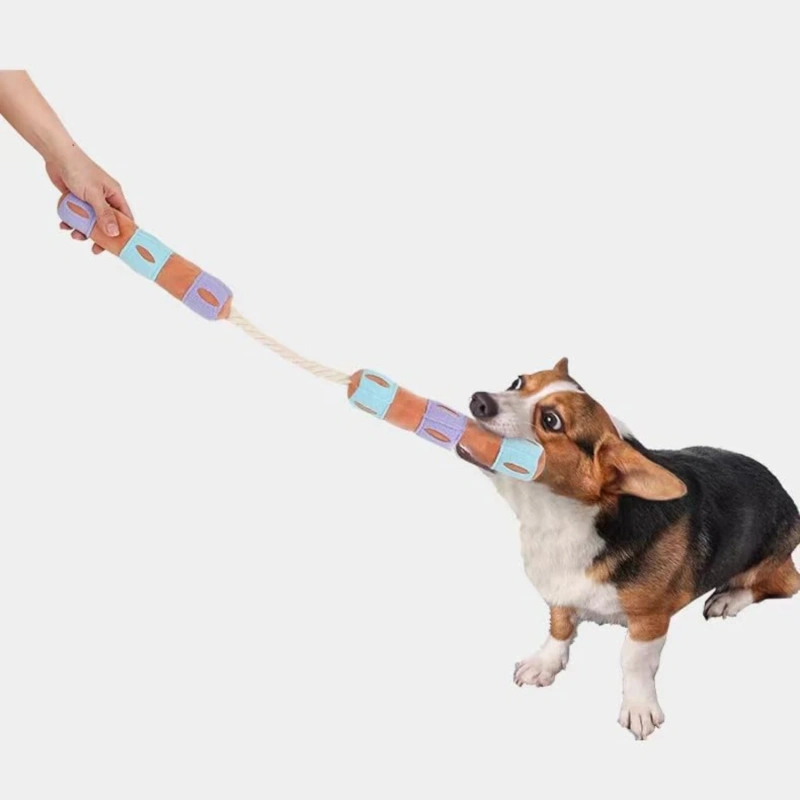 Engaging Interactive Small Nunchaku Squeak Toy for Puppies - Fun Enrichment Dog Treat Stimulating Snuffle Si