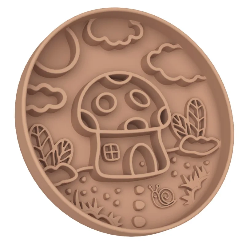 2025 New Automatic Mushroom Pet Slow Food Bowl Suction Cup Licking Mat Silicone Slow Food Mat for Cat Feeding