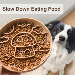 2025 New Automatic Mushroom Pet Slow Food Bowl Suction Cup Licking Mat Silicone Slow Food Mat for Cat Feeding