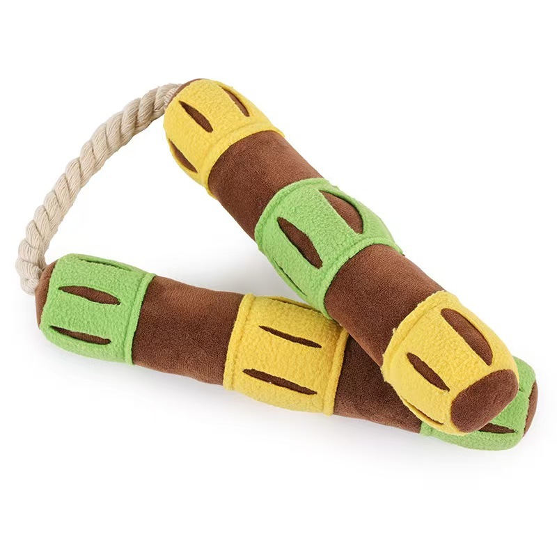 Engaging Interactive Small Nunchaku Squeak Toy for Puppies