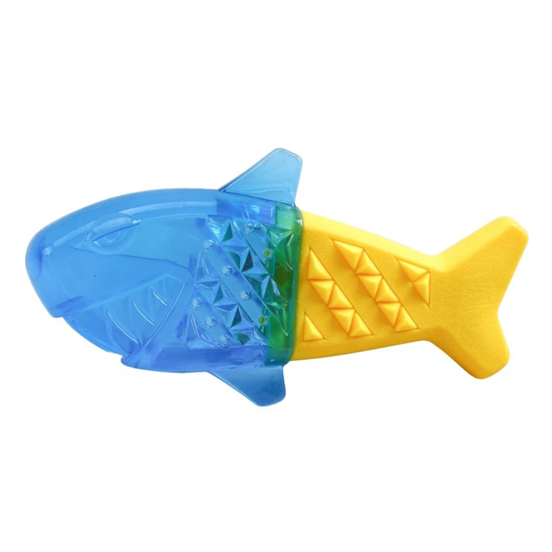 Water-Filling & Freezing Dog Chew Toy, TPR Material, Shark/Bone/Hexagon Shapes for Teething & Cooling