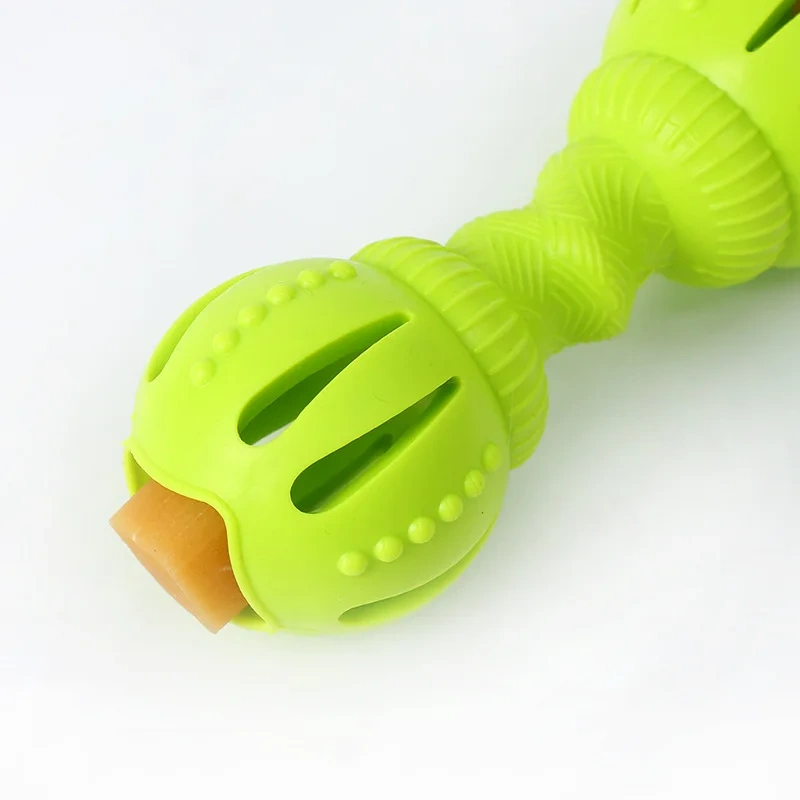 Hot New Leak Food Toy Dog Bite Resistant Leak Food Dumbbell Training Teeth Grinding Small And Medium Sized Dog Soothing Pet Toy