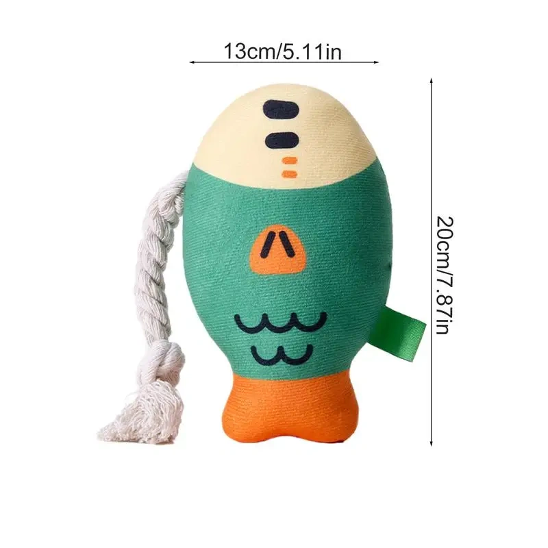 Plush Pet Chew Toy Squeaky Toys Soft Puffhead Fish Chew Toys Sound Interactive Teeth Toy Wear-Resistant Dog Toys For Inside Dog