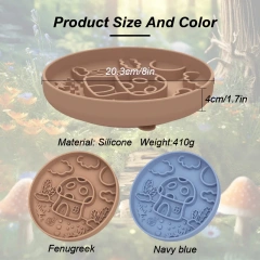 2025 New Automatic Mushroom Pet Slow Food Bowl Suction Cup Licking Mat Silicone Slow Food Mat for Cat Feeding