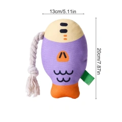 Plush Pet Chew Toy Squeaky Toys Soft Puffhead Fish Chew Toys Sound Interactive Teeth Toy Wear-Resistant Dog Toys For Inside Dog