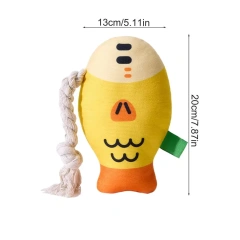 Plush Pet Chew Toy Squeaky Toys Soft Puffhead Fish Chew Toys Sound Interactive Teeth Toy Wear-Resistant Dog Toys For Inside Dog