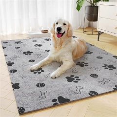 Household Dog Kennel Sleeping Pad Universal Wear Resistant Dog Pad, Thickened And Warm Pet Pad, Dog Paws Printed Dog Bed Pad