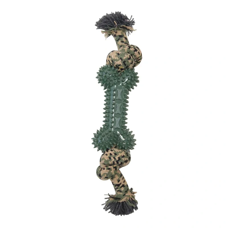 Large Dog Chew Toys Camouflage Cotton Rope Balls for Teeth Grinding Teddy Golden Bite Resistant Boredom Relieving Pet