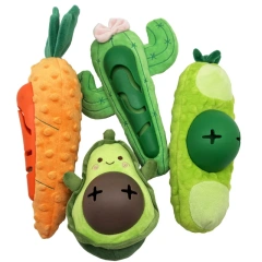 Pet Dog Vegetable Toys Plush Avocado Carrot Food Dispensing Toy Stress Relief Squeeze Cute