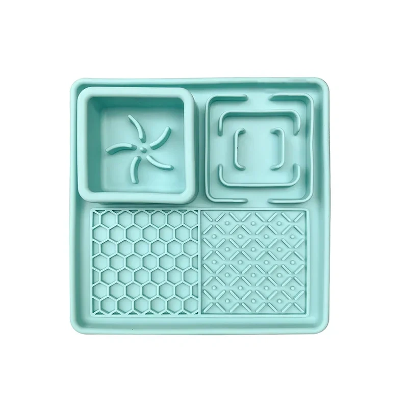 Cat Slow Feeding Mat Dog Lick Mats Pet Dinner Plate Food Grade Silicone Cat and Dog Tableware Sucker Type Slow Food Bowl