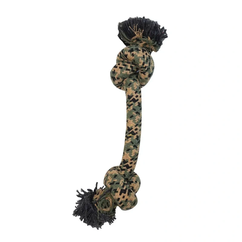 Large Dog Chew Toys Camouflage Cotton Rope Balls for Teeth Grinding Teddy Golden Bite Resistant Boredom Relieving Pet
