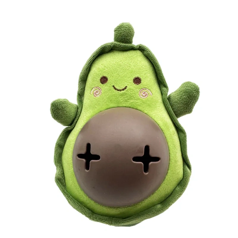 Pet Dog Vegetable Toys Plush Avocado Carrot Food Dispensing Toy Stress Relief Squeeze Cute