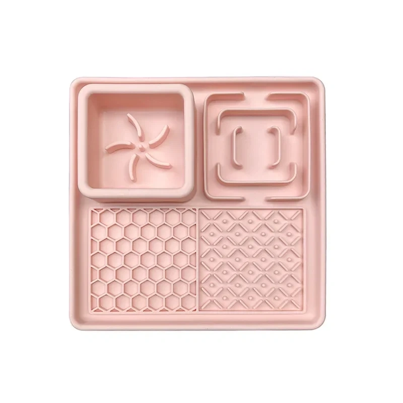 Cat Slow Feeding Mat Dog Lick Mats Pet Dinner Plate Food Grade Silicone Cat and Dog Tableware Sucker Type Slow Food Bowl