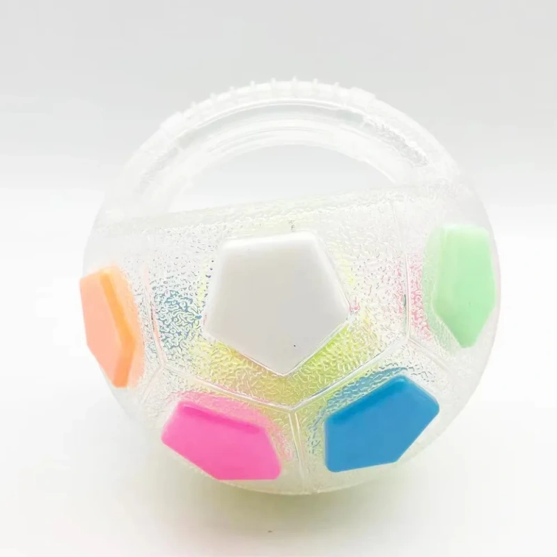 High Quality Animal Dog Toys Soccer Ball Durable Teeth Grinding & Training Interactive Squeaky Pet Football with Handle TPR