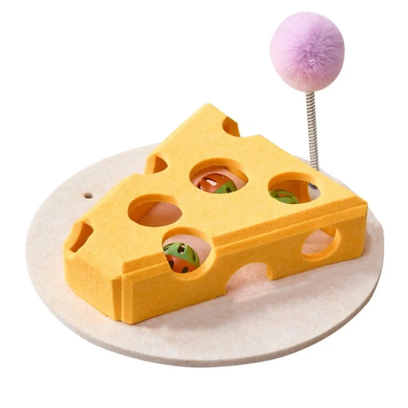 Felt Cat Puzzle Toy Hollow Interactive Cat Claw Grinding Toys Scratch Resistant with Ball Teasing Cat Box For Cats Kitten
