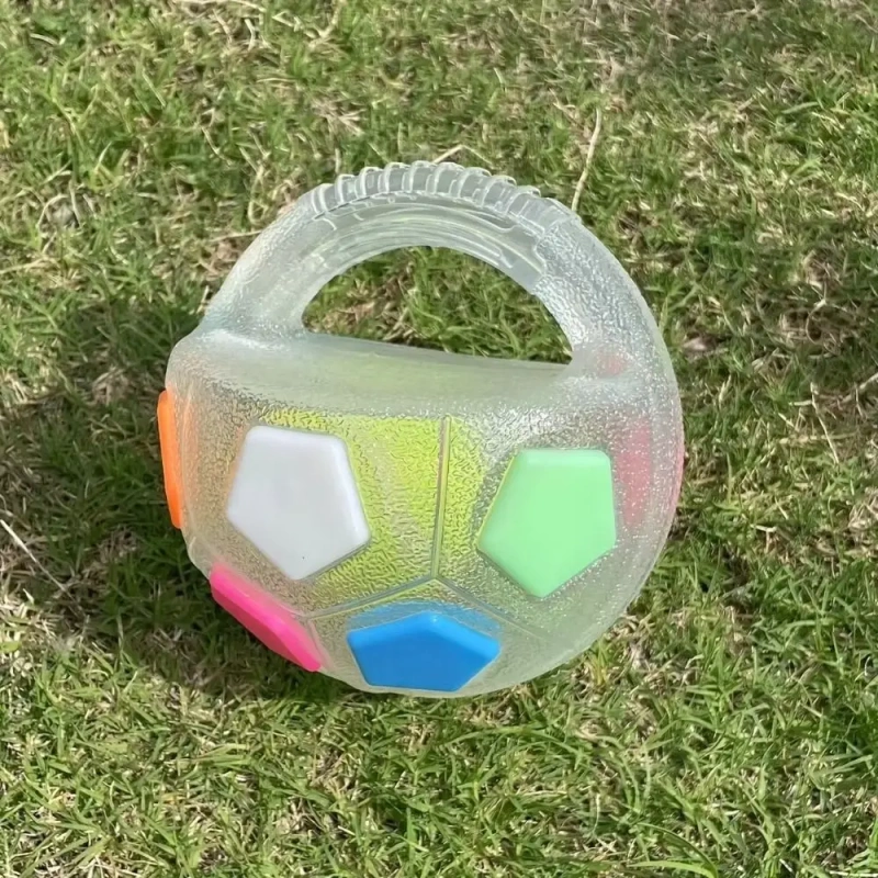 High Quality Animal Dog Toys Soccer Ball Durable Teeth Grinding & Training Interactive Squeaky Pet Football with Handle TPR