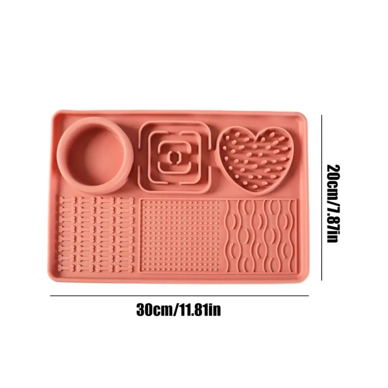 Dog Licking Mat Silicone Dog Food Mat Non-slip Slow Feeder Bowl Interactive Puzzle Toy For Mental Stimulation Sensory Enrichment