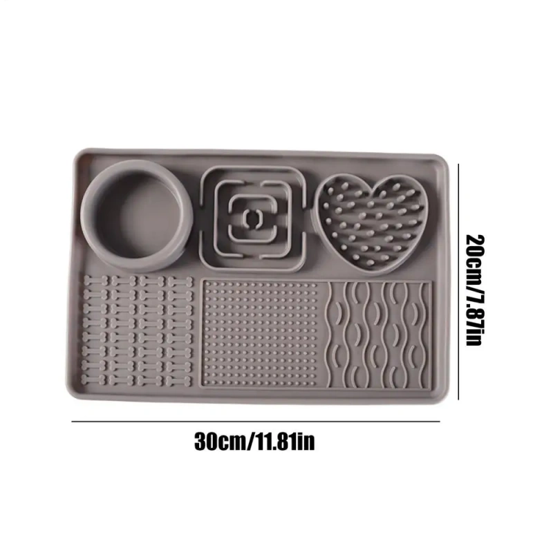 Dog Licking Mat Silicone Dog Food Mat Non-slip Slow Feeder Bowl Interactive Puzzle Toy For Mental Stimulation Sensory Enrichment