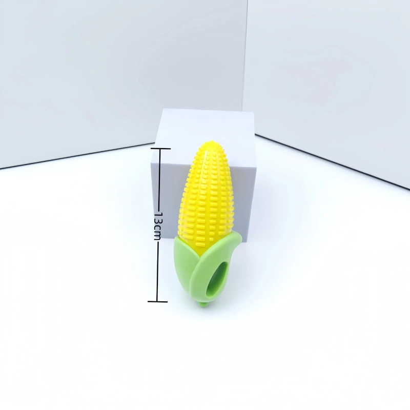 Eco-Friendly Interactive Dog Toy Durable TPR Resistant Corn Training Grinding Sound Toy with Rope and Rubber for Play