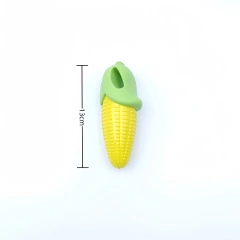 Eco-Friendly Interactive Dog Toy Durable TPR Resistant Corn Training Grinding Sound Toy with Rope and Rubber for Play