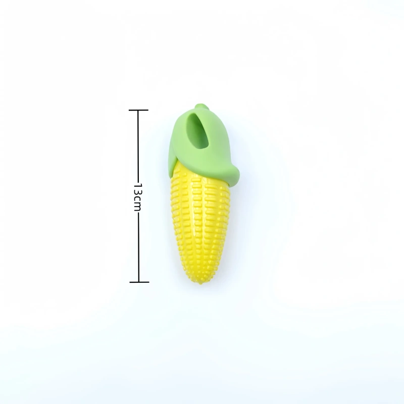 Eco-Friendly Interactive Dog Toy Durable TPR Resistant Corn Training Grinding Sound Toy with Rope and Rubber for Play