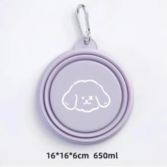 Dog Pet Folding Silicone Bowl 350ml/650ml Outdoor Travel Foldable Portable Cat Food Water Container Feeding Tray Bowls