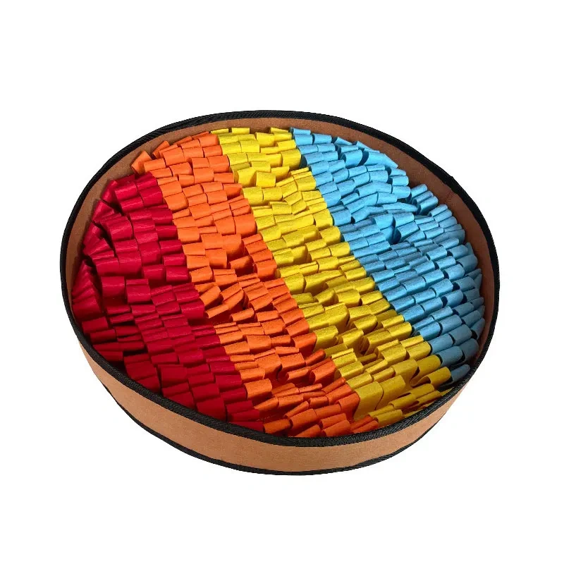 Rainbow Interactive Dog Puzzle Toy Eco-friendly Sniffing Felt Pet Mat for Exercise Training Slow Food Play Mat