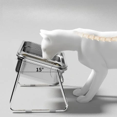1pcs Stainless Steel Anti-Tip Pet Bowl for Dogs & Cats - Durable Food & Water Dish with Leak-Proof Feeding Bowl for Cats & Dogs