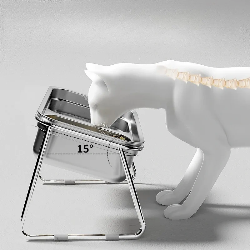 1pcs Stainless Steel Anti-Tip Pet Bowl for Dogs & Cats - Durable Food & Water Dish with Leak-Proof Feeding Bowl for Cats & Dogs