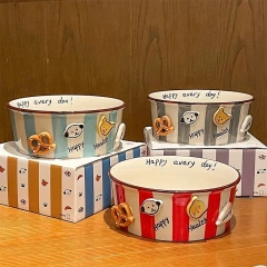 Snacks, Puppies, Ceramic Snack Bowls, Household Soup Bowls, Noodle Bowls, Snacks, Fried Chicken, French Fries, Buckets, Popcorn
