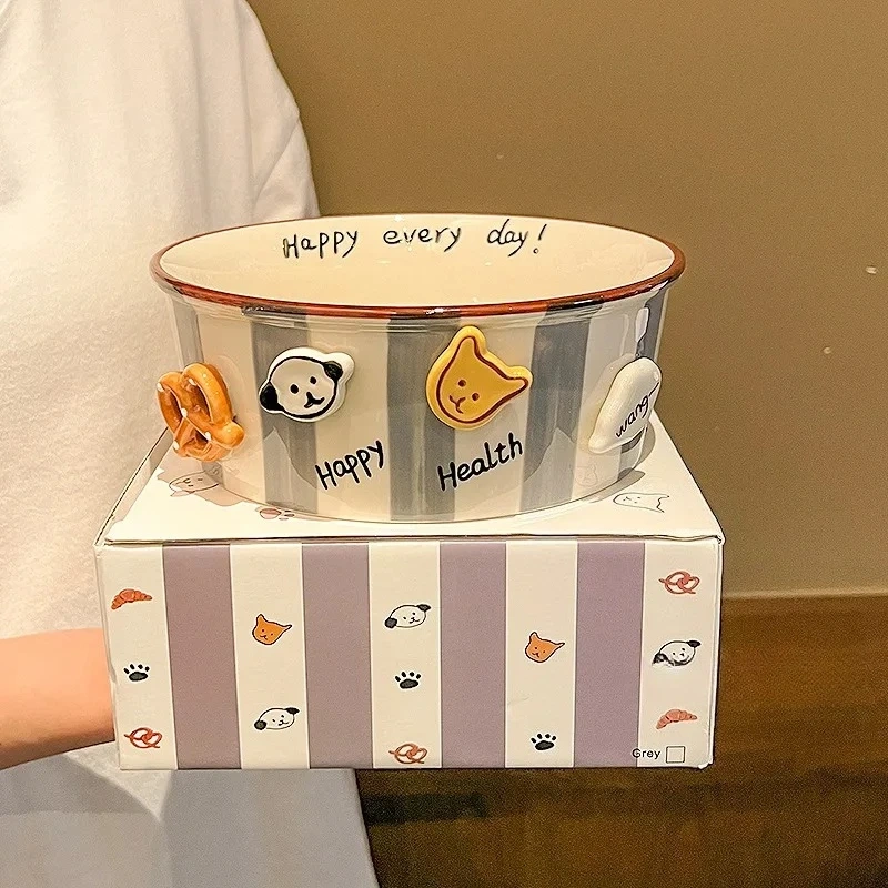 Snacks, Puppies, Ceramic Snack Bowls, Household Soup Bowls, Noodle Bowls, Snacks, Fried Chicken, French Fries, Buckets, Popcorn