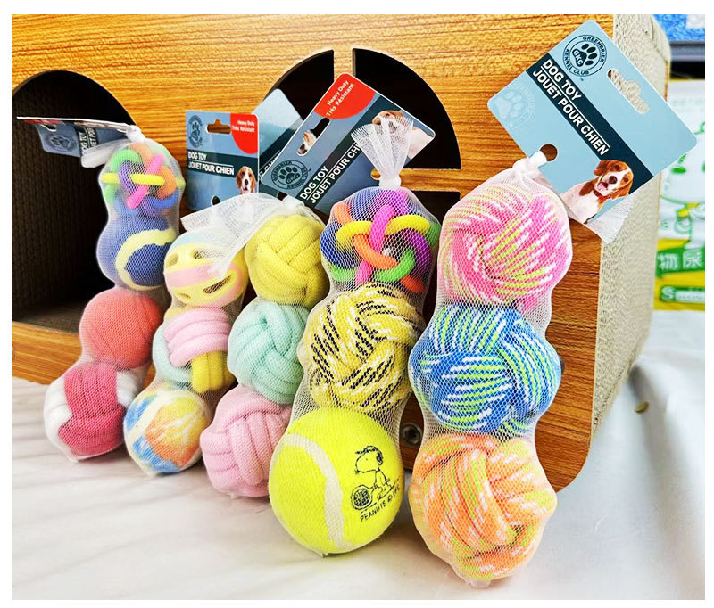 Pet dog cotton rope ball combination pack