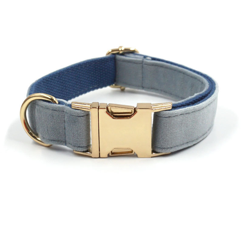 Customzied Contacts Metal Buckle, Thick Velvet Pet Collar