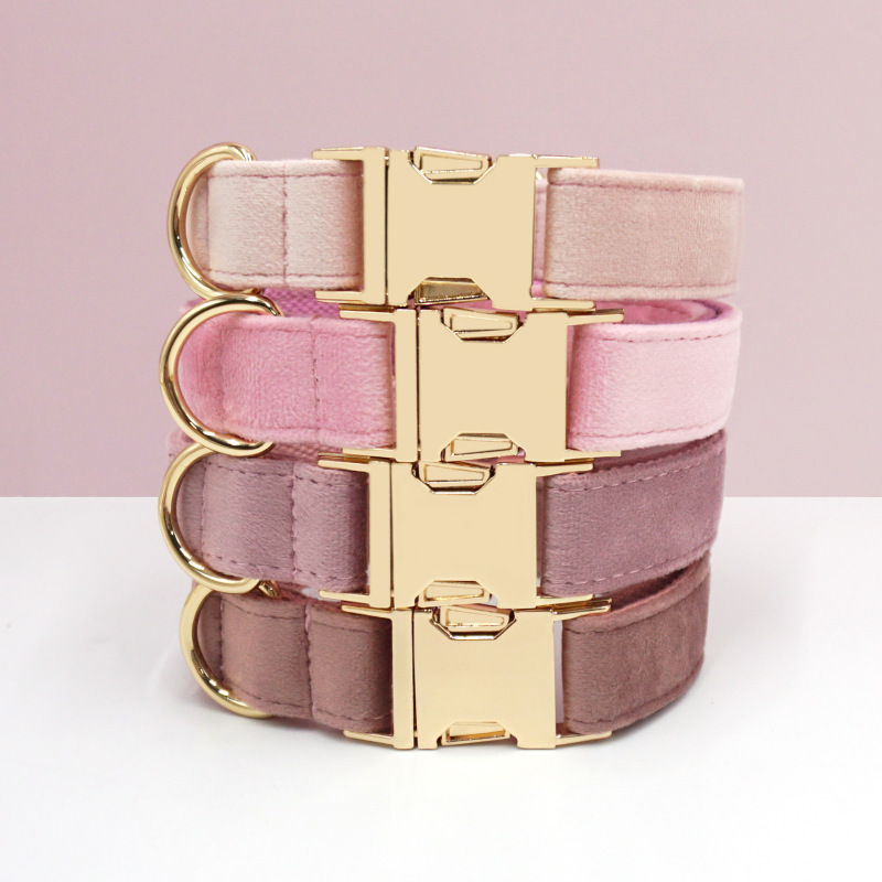 Customzied Contacts Metal Buckle, Thick Velvet Pet Collar