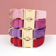 Customzied Contacts Metal Buckle, Thick Velvet Pet Collar