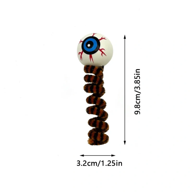 Pet Supplies Bite Resistant Halloween Cat Toys Spiral with Plush Ball Eyeball Spring Toy Yarn Cat Teasing Toys Festival