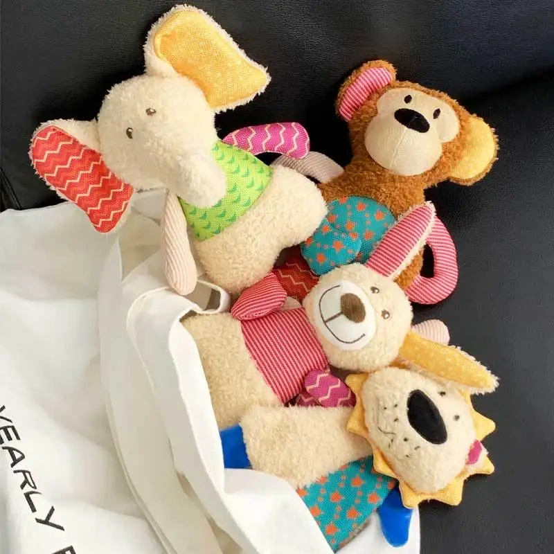 Eco-Friendly Large Small Dog Corgi Golden Hair Plush Luxury Soothing Artifact Puppy Molar Teeth Self-Hi Bite Pet Squeak Toys